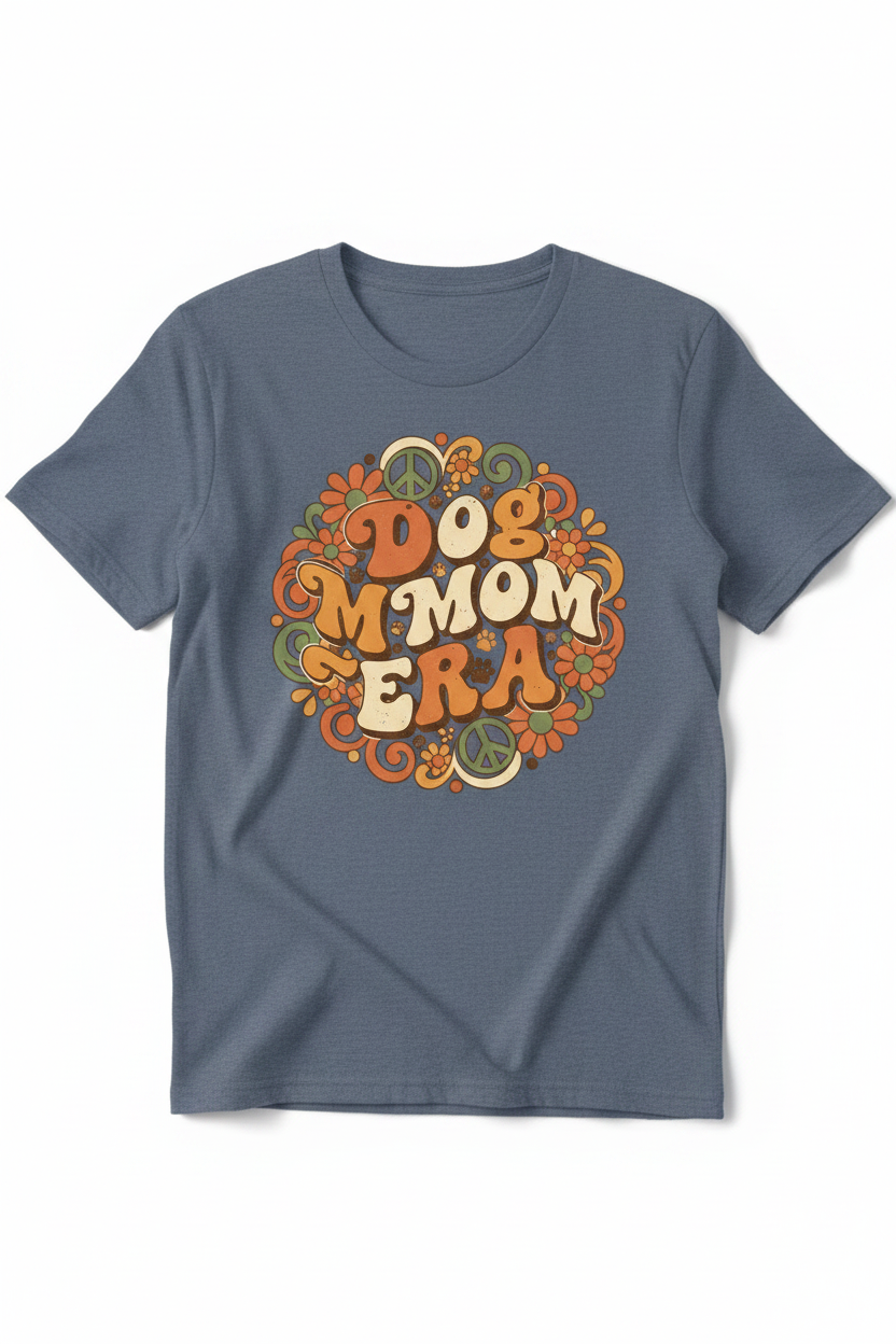 Dog Mom Era on Heather Navy T-Shirt