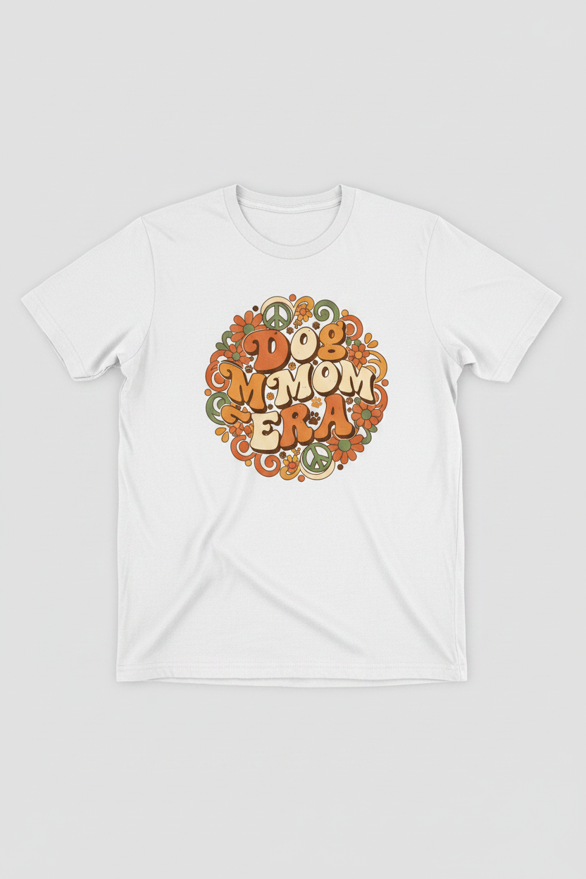 Dog Mom Era on White T-Shirt