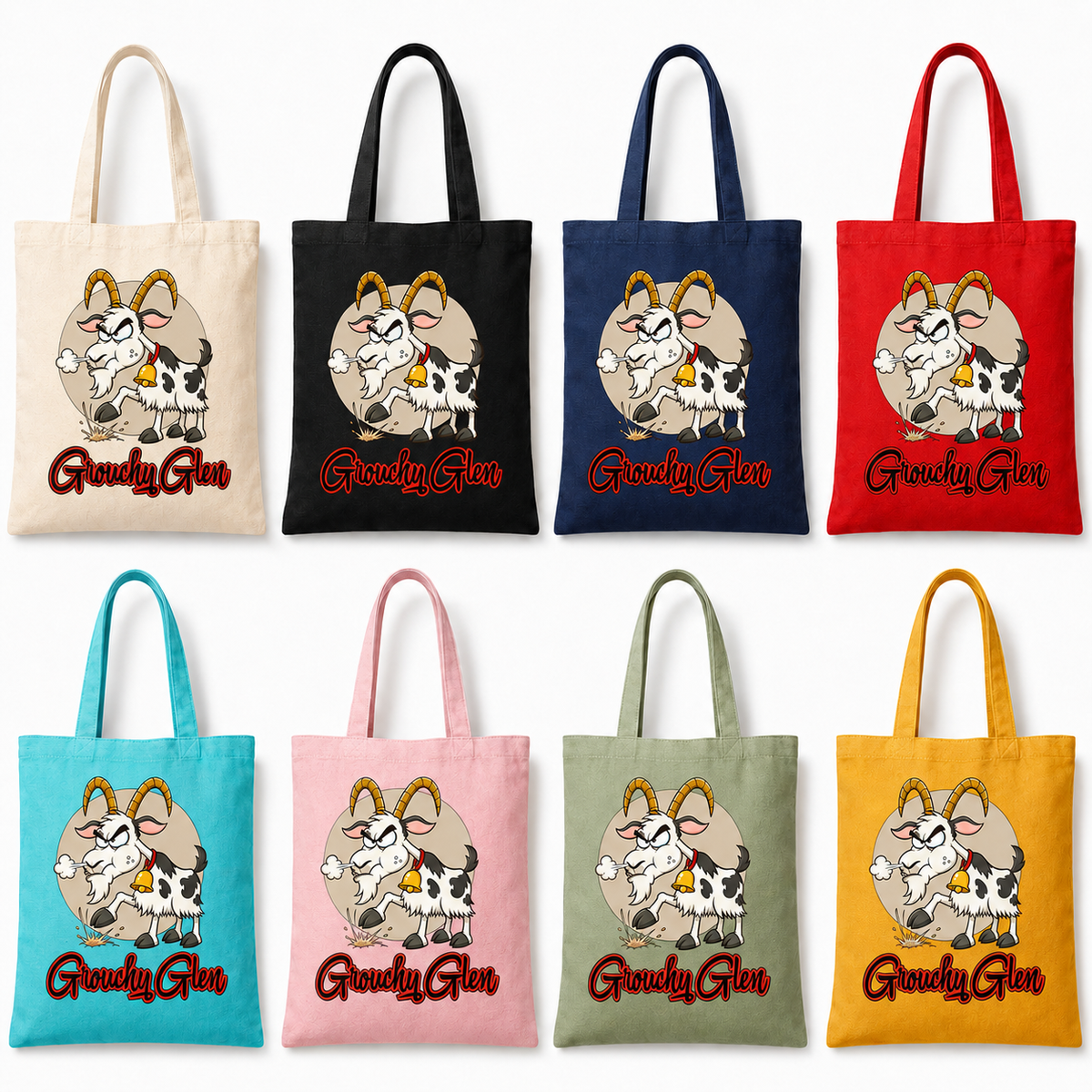 Grouchy Glen - The Moody Herd Canvas Tote